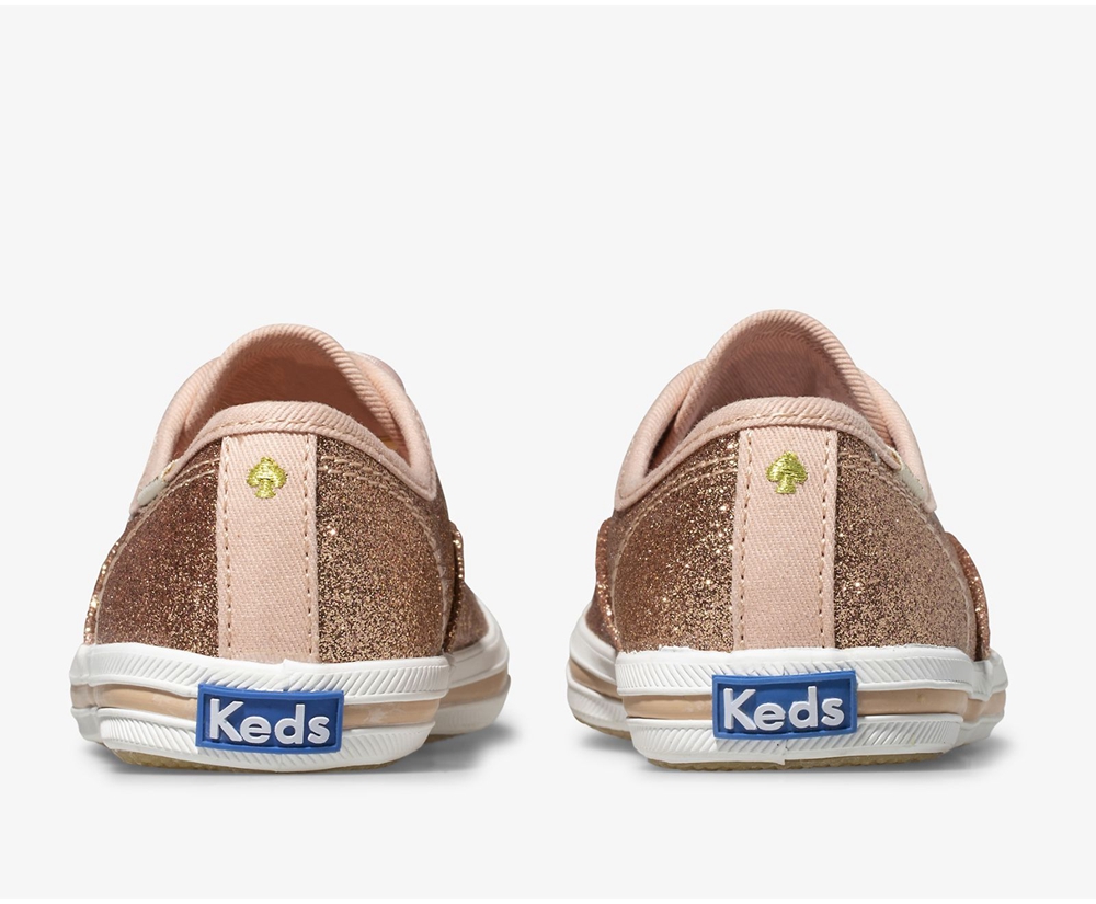 Basket Keds Enfant Rose Doré - Kate Spade New York Champion Glitter - 283-IGZYMR